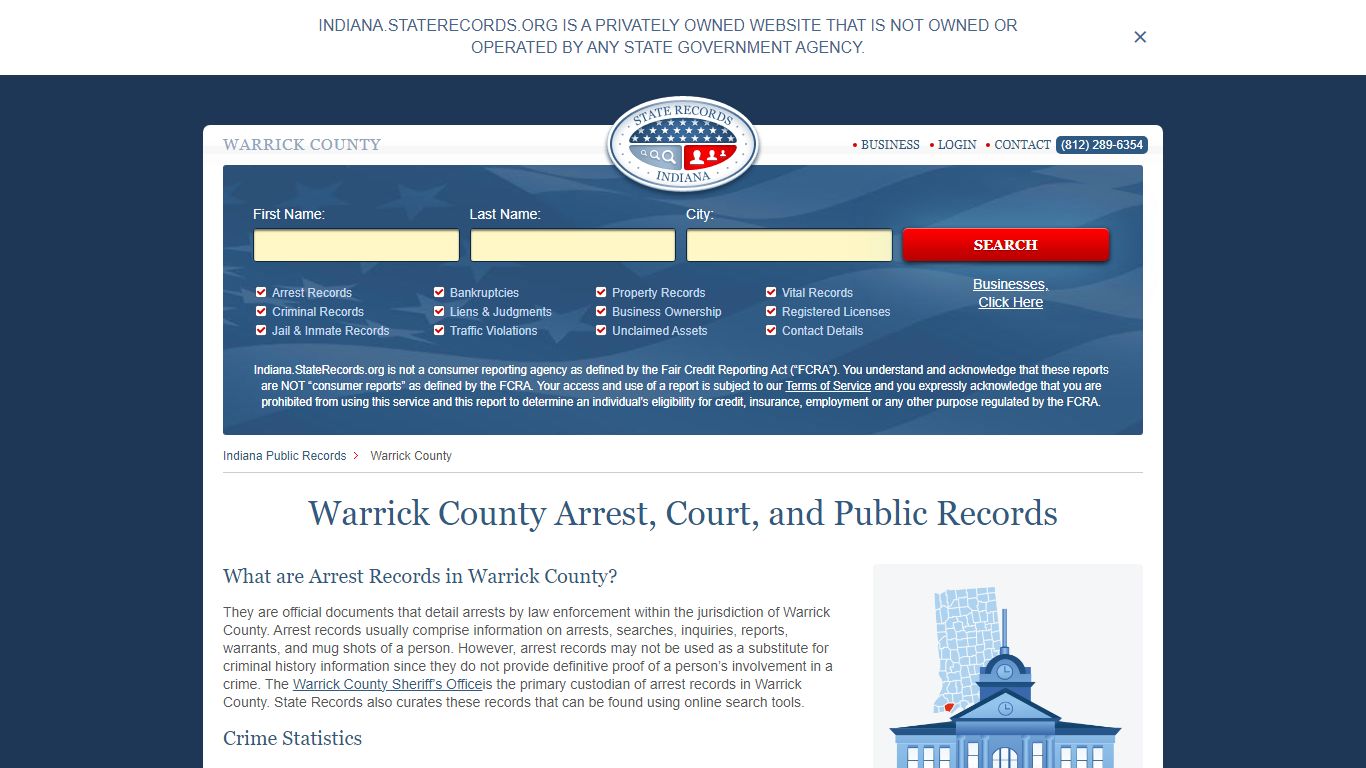 Warrick County Arrest, Court, and Public Records